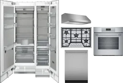 6 Piece Package Includes Refrigerator, Freezer, Cooktop, Wall Oven, Hood And Dishwasher