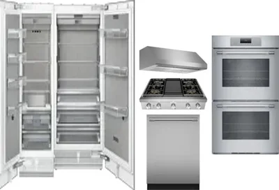 6 Piece Package Includes Refrigerator, Freezer, Cooktop, Wall Oven, Hood And Dishwasher