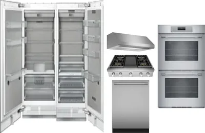 6 Piece Package Includes Refrigerator, Freezer, Cooktop, Wall Oven, Hood And Dishwasher