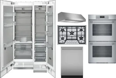 6 Piece Package Includes Refrigerator, Freezer, Cooktop, Wall Oven, Hood And Dishwasher