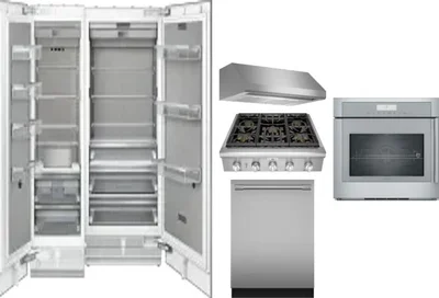 6 Piece Package Includes Refrigerator, Freezer, Cooktop, Wall Oven, Hood And Dishwasher
