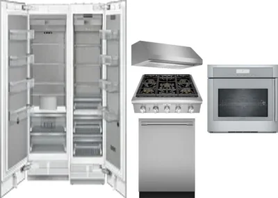 6 Piece Package Includes Refrigerator, Freezer, Cooktop, Wall Oven, Hood And Dishwasher