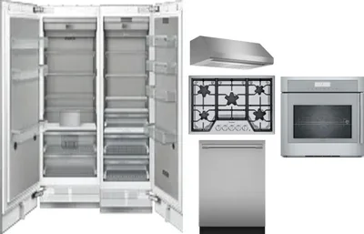 6 Piece Package Includes Refrigerator, Freezer, Cooktop, Wall Oven, Hood And Dishwasher