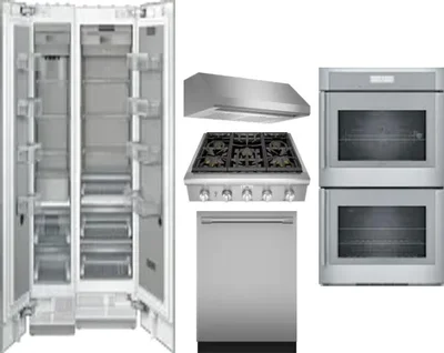 6 Piece Package Includes Refrigerator, Freezer, Cooktop, Wall Oven, Hood And Dishwasher