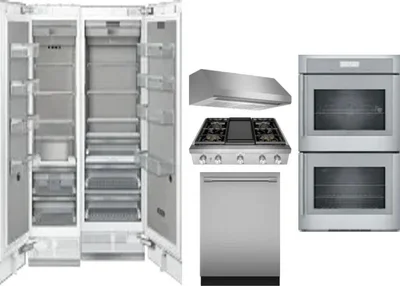 6 Piece Package Includes Refrigerator, Freezer, Cooktop, Wall Oven, Hood And Dishwasher