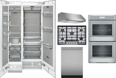 6 Piece Package Includes Refrigerator, Freezer, Cooktop, Wall Oven, Hood And Dishwasher