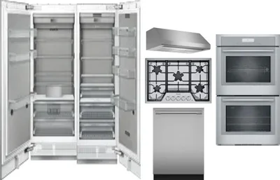 6 Piece Package Includes Refrigerator, Freezer, Cooktop, Wall Oven, Hood And Dishwasher