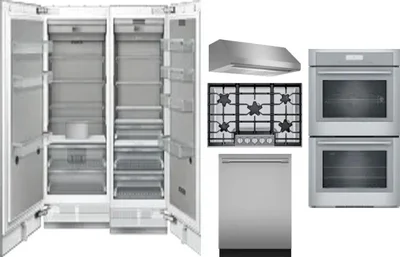 6 Piece Package Includes Refrigerator, Freezer, Cooktop, Wall Oven, Hood And Dishwasher