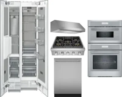 6 Piece Package Includes Refrigerator, Freezer, Cooktop, Wall Oven, Hood And Dishwasher
