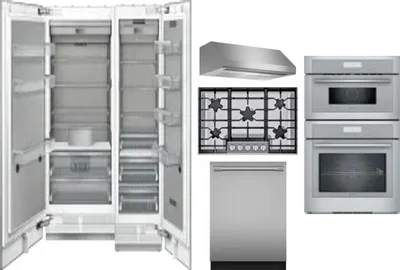 6 Piece Package Includes Refrigerator, Freezer, Cooktop, Wall Oven, Hood And Dishwasher