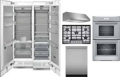 6 Piece Package Includes Refrigerator, Freezer, Cooktop, Wall Oven, Hood And Dishwasher