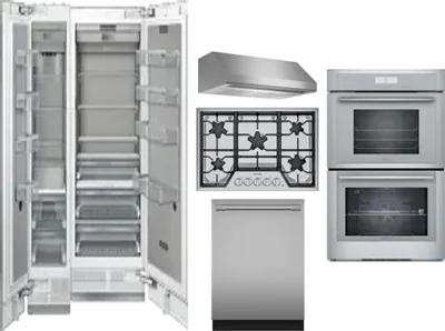 6 Piece Package Includes Refrigerator, Freezer, Cooktop, Wall Oven, Hood And Dishwasher