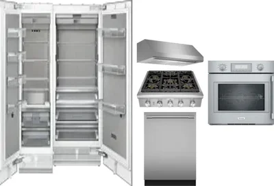 6 Piece Package Includes Refrigerator, Freezer, Cooktop, Wall Oven, Hood And Dishwasher