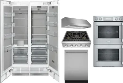 6 Piece Package Includes Refrigerator, Freezer, Cooktop, Wall Oven, Hood And Dishwasher