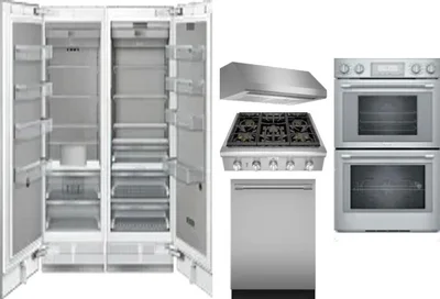 6 Piece Package Includes Refrigerator, Freezer, Cooktop, Wall Oven, Hood And Dishwasher