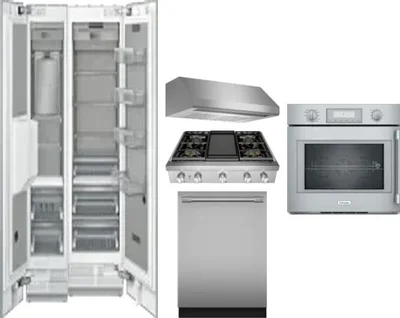 6 Piece Package Includes Refrigerator, Freezer, Cooktop, Wall Oven, Hood And Dishwasher