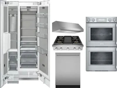 6 Piece Package Includes Refrigerator, Freezer, Cooktop, Wall Oven, Hood And Dishwasher