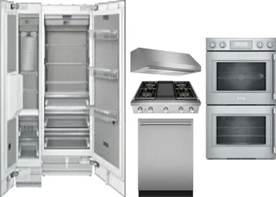 6 Piece Package Includes Refrigerator, Freezer, Cooktop, Wall Oven, Hood And Dishwasher