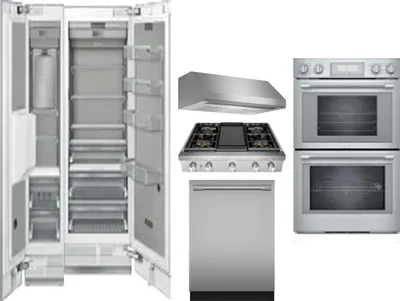 6 Piece Package Includes Refrigerator, Freezer, Cooktop, Wall Oven, Hood And Dishwasher