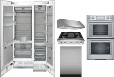 6 Piece Package Includes Refrigerator, Freezer, Cooktop, Wall Oven, Hood And Dishwasher