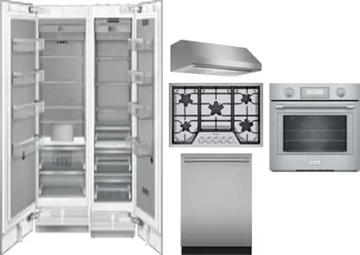 6 Piece Package Includes Refrigerator, Freezer, Cooktop, Wall Oven, Hood And Dishwasher