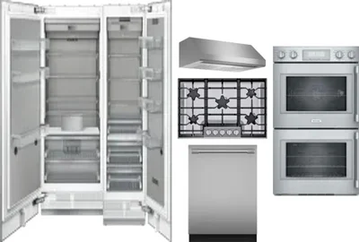 6 Piece Package Includes Refrigerator, Freezer, Cooktop, Wall Oven, Hood And Dishwasher
