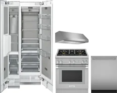 5 Piece Package Includes Refrigerator, Freezer, Range, Hood And Dishwasher