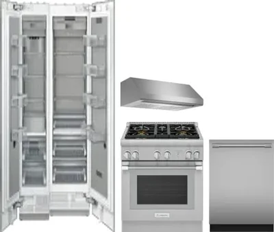 5 Piece Package Includes Refrigerator, Freezer, Range, Hood And Dishwasher