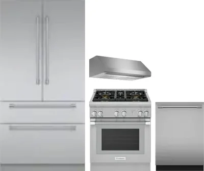 4 Piece Package Includes Refrigerator, Range, Hood And Dishwasher