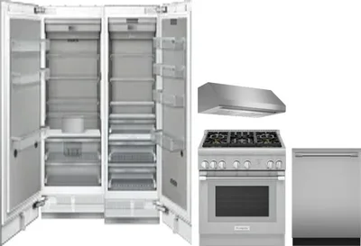 5 Piece Package Includes Refrigerator, Freezer, Range, Hood And Dishwasher