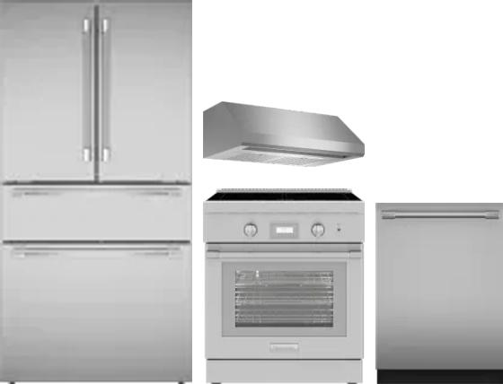 4 Piece Package Includes Refrigerator, Range, Hood And Dishwasher