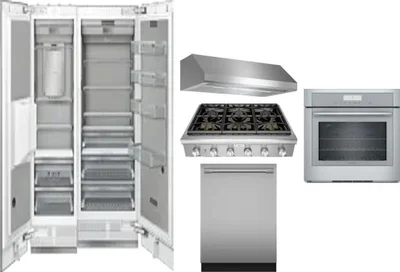 6 Piece Package Includes Refrigerator, Freezer, Cooktop, Wall Oven, Hood And Dishwasher