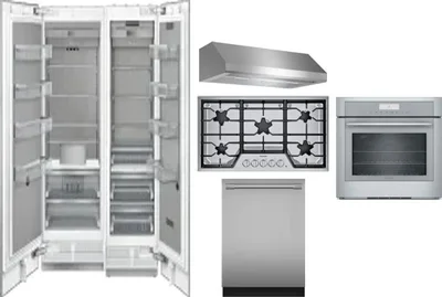 6 Piece Package Includes Refrigerator, Freezer, Cooktop, Wall Oven, Hood And Dishwasher