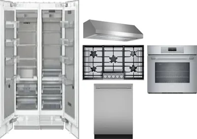 6 Piece Package Includes Refrigerator, Freezer, Cooktop, Wall Oven, Hood And Dishwasher