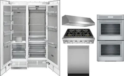6 Piece Package Includes Refrigerator, Freezer, Cooktop, Wall Oven, Hood And Dishwasher