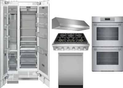 6 Piece Package Includes Refrigerator, Freezer, Cooktop, Wall Oven, Hood And Dishwasher