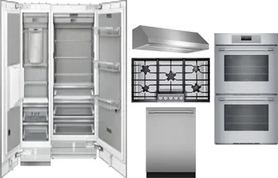 6 Piece Package Includes Refrigerator, Freezer, Cooktop, Wall Oven, Hood And Dishwasher