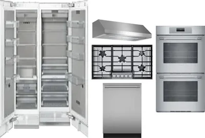 6 Piece Package Includes Refrigerator, Freezer, Cooktop, Wall Oven, Hood And Dishwasher