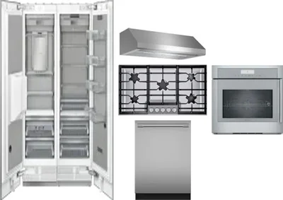 6 Piece Package Includes Refrigerator, Freezer, Cooktop, Wall Oven, Hood And Dishwasher