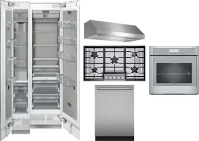 6 Piece Package Includes Refrigerator, Freezer, Cooktop, Wall Oven, Hood And Dishwasher