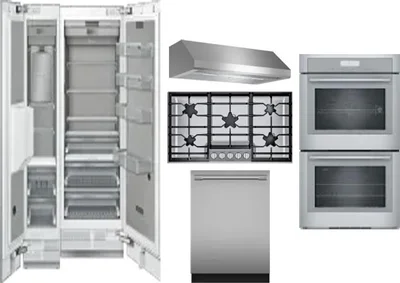 6 Piece Package Includes Refrigerator, Freezer, Cooktop, Wall Oven, Hood And Dishwasher