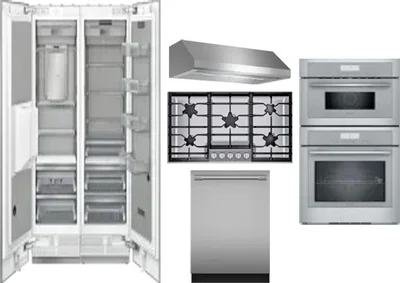 6 Piece Package Includes Refrigerator, Freezer, Cooktop, Wall Oven, Hood And Dishwasher