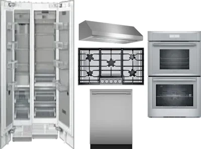 6 Piece Package Includes Refrigerator, Freezer, Cooktop, Wall Oven, Hood And Dishwasher