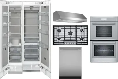 6 Piece Package Includes Refrigerator, Freezer, Cooktop, Wall Oven, Hood And Dishwasher