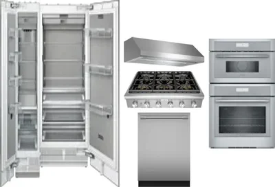 6 Piece Package Includes Refrigerator, Freezer, Cooktop, Wall Oven, Hood And Dishwasher