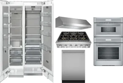 6 Piece Package Includes Refrigerator, Freezer, Cooktop, Wall Oven, Hood And Dishwasher