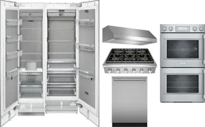 6 Piece Package Includes Refrigerator, Freezer, Cooktop, Wall Oven, Hood And Dishwasher