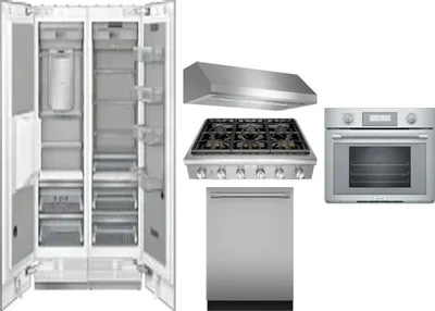 6 Piece Package Includes Refrigerator, Freezer, Cooktop, Wall Oven, Hood And Dishwasher