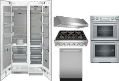 6 Piece Package Includes Refrigerator, Freezer, Cooktop, Wall Oven, Hood And Dishwasher