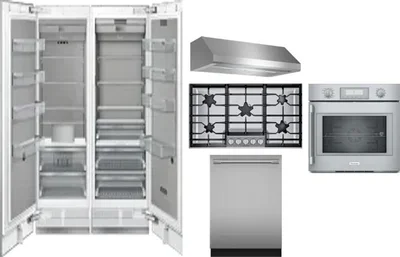 6 Piece Package Includes Refrigerator, Freezer, Cooktop, Wall Oven, Hood And Dishwasher